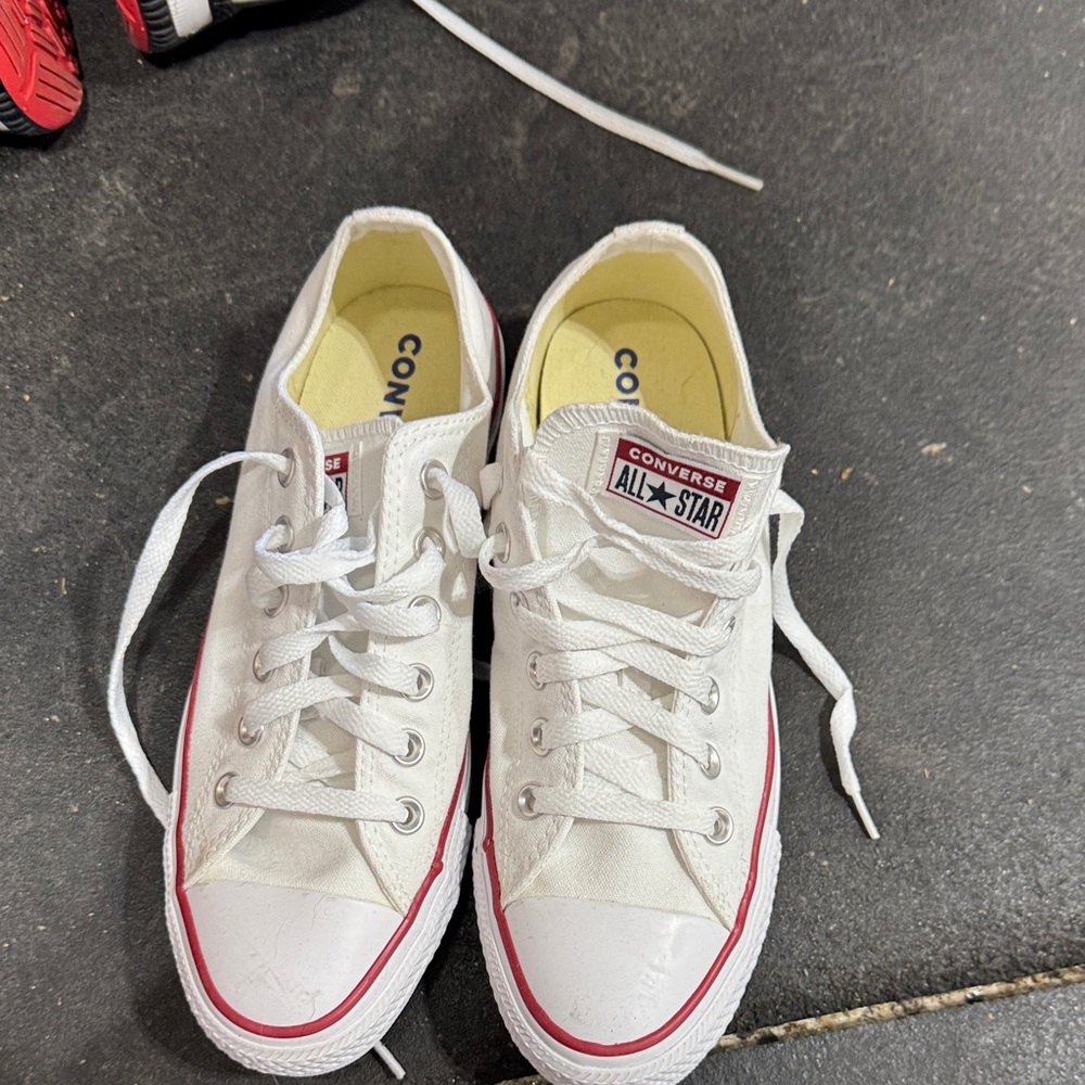 Converse All Star White with Red Trim Sneakers